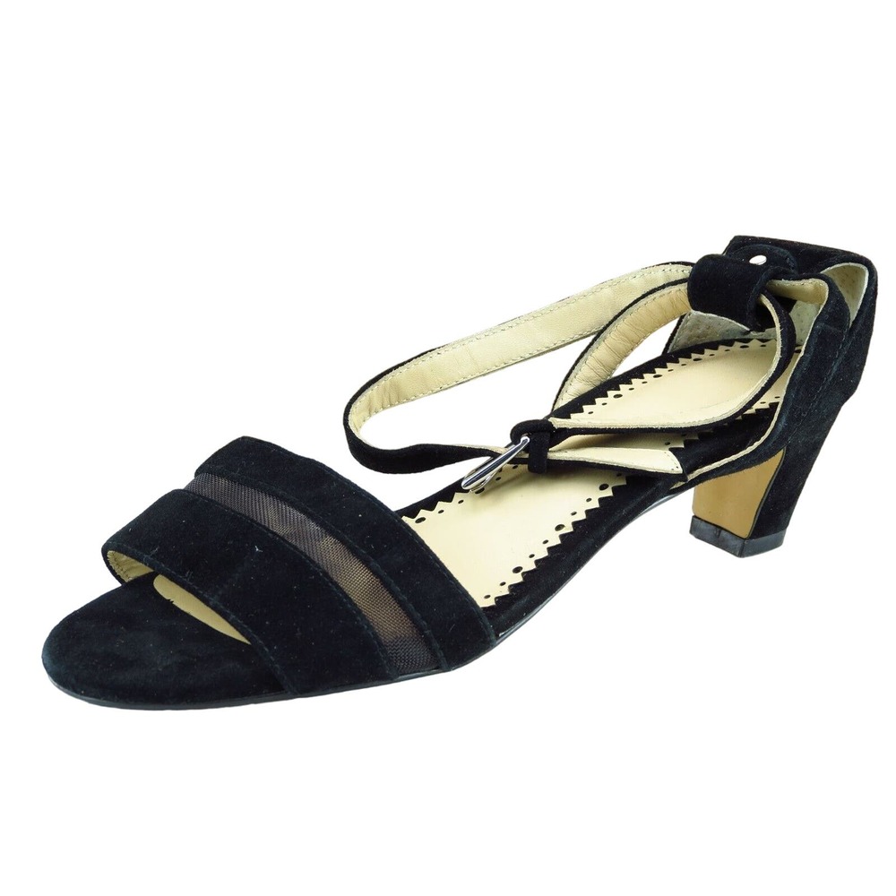 Farylrobin Sz 7.5 M Black‎ Ankle Strap Leather Women Sandals